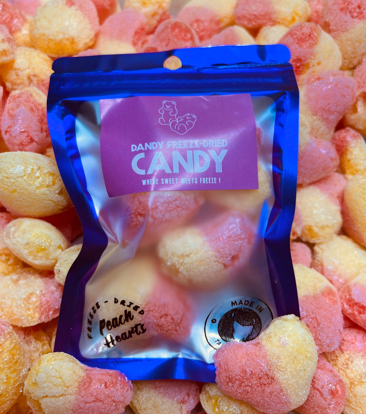 Freeze Dried Peach Hearts